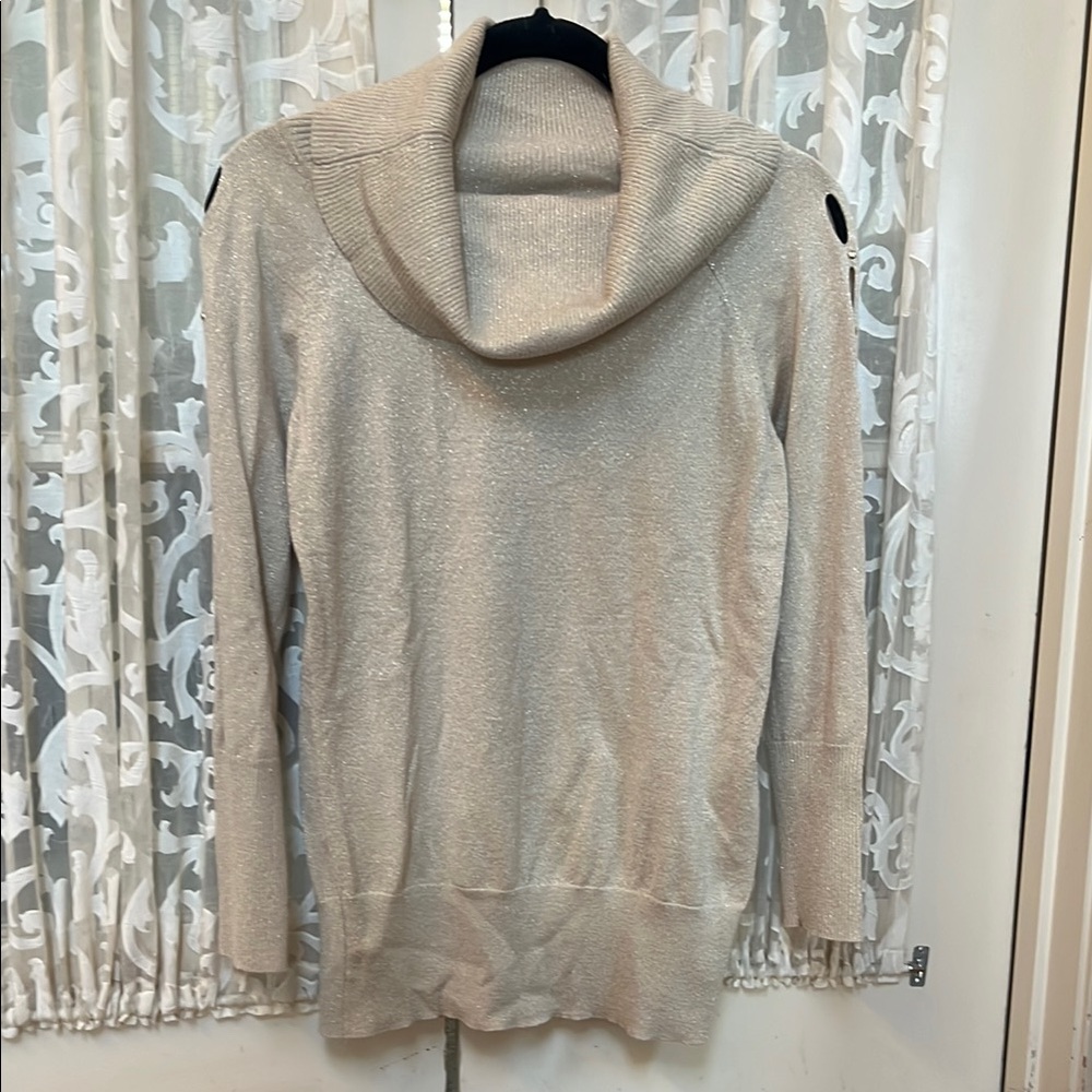 Elegant Cream Cowl Neck Sweater